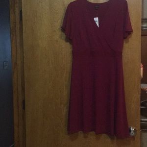 Dark red slinky knit dress